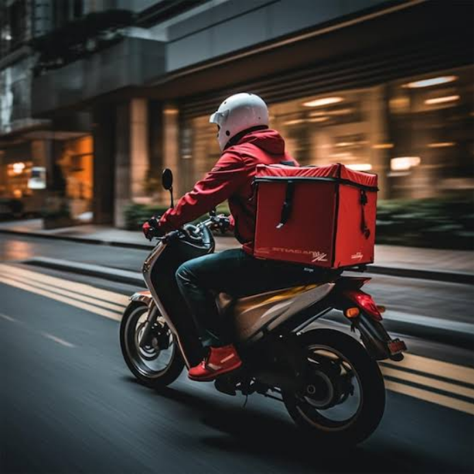 Dispatch Rider with Trendss Logistics box