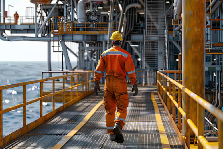 Picture of rig workers on coverall
